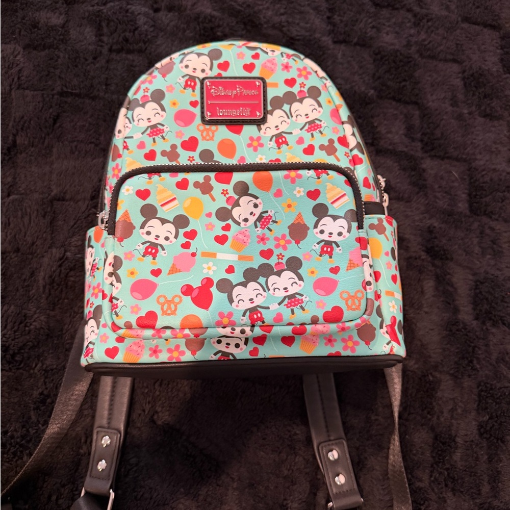 Loungefly Disney Backpack - Colorful Mickey and Minnie Mouse Design